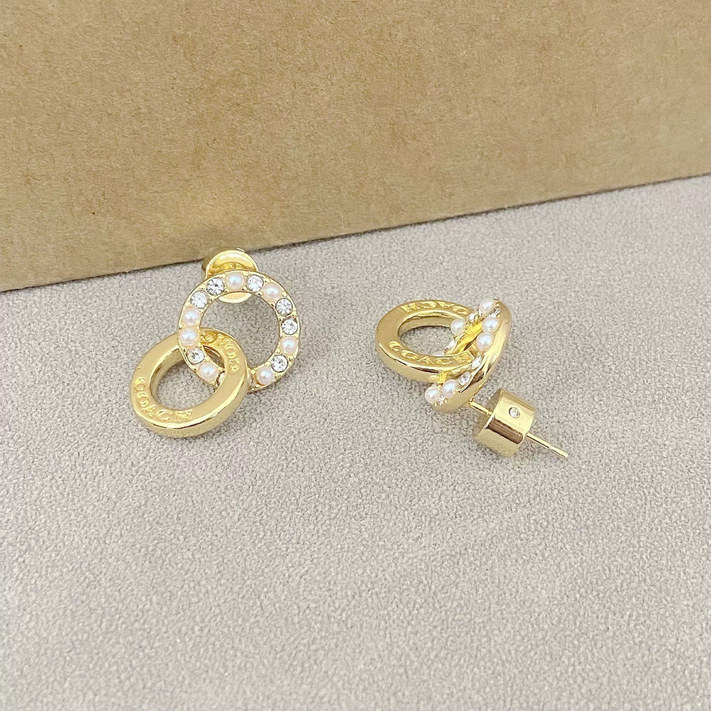Coach Pearl Rhinestone Inlay Earrings - Picture 3 of 6